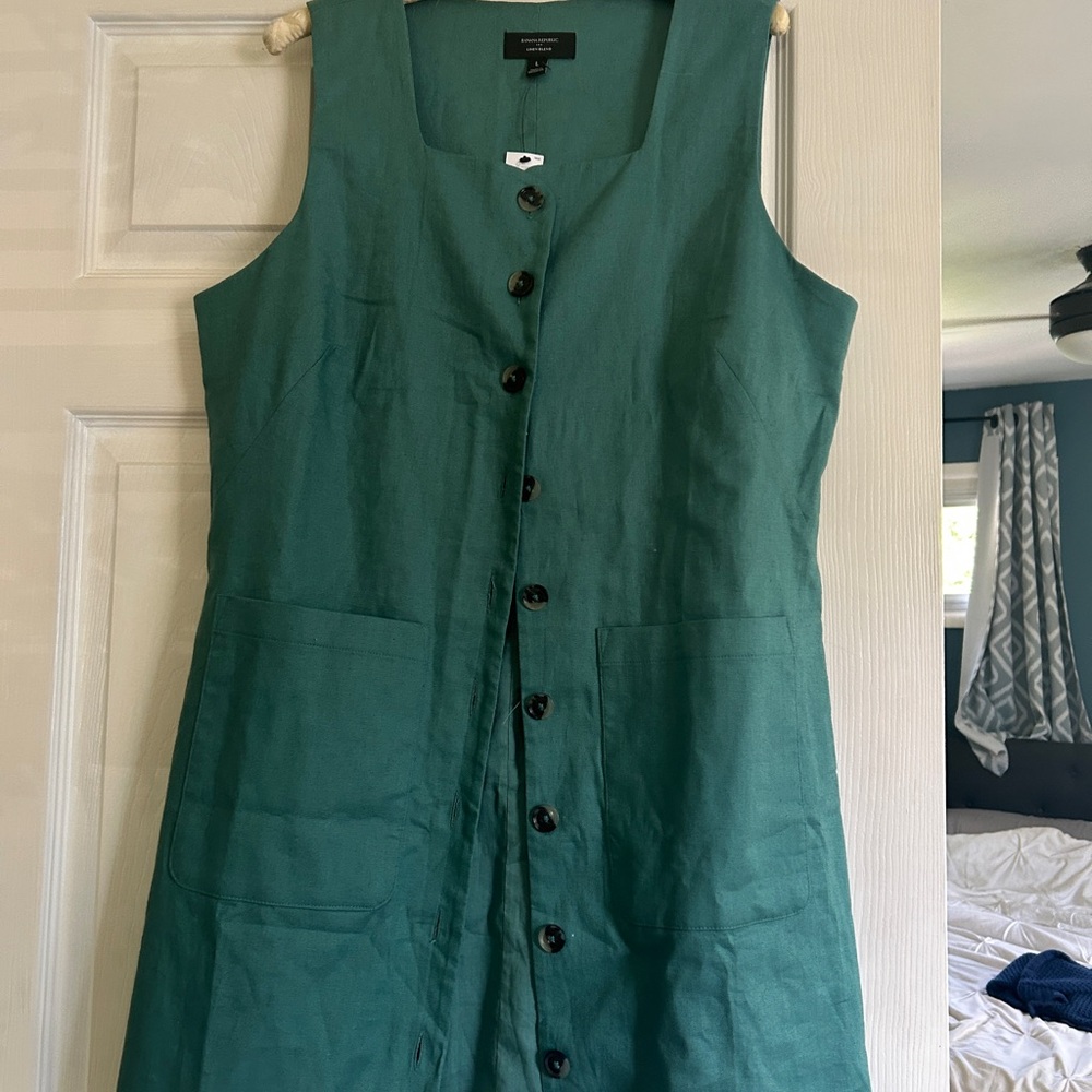 Banana Republic Teal Sleeveless Midi Dress